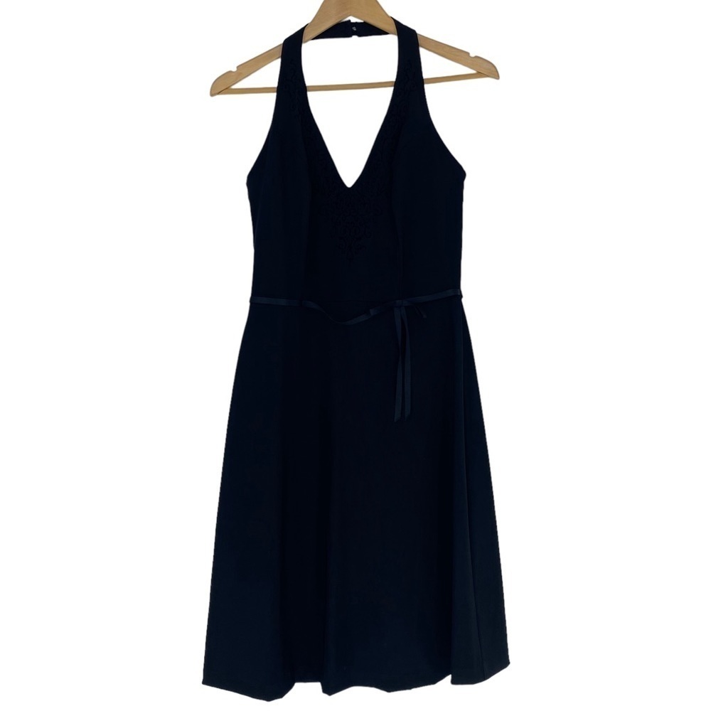 CDC LBD black halter skater dress womens size 6
